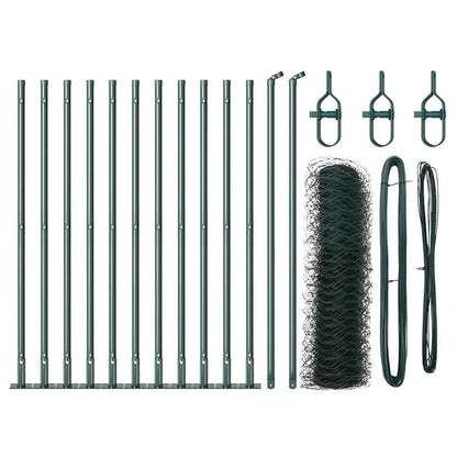 vidaXL Hexagonal Fence with Concrete Base 25 x 0.5 m PVC-Coated Steel 2