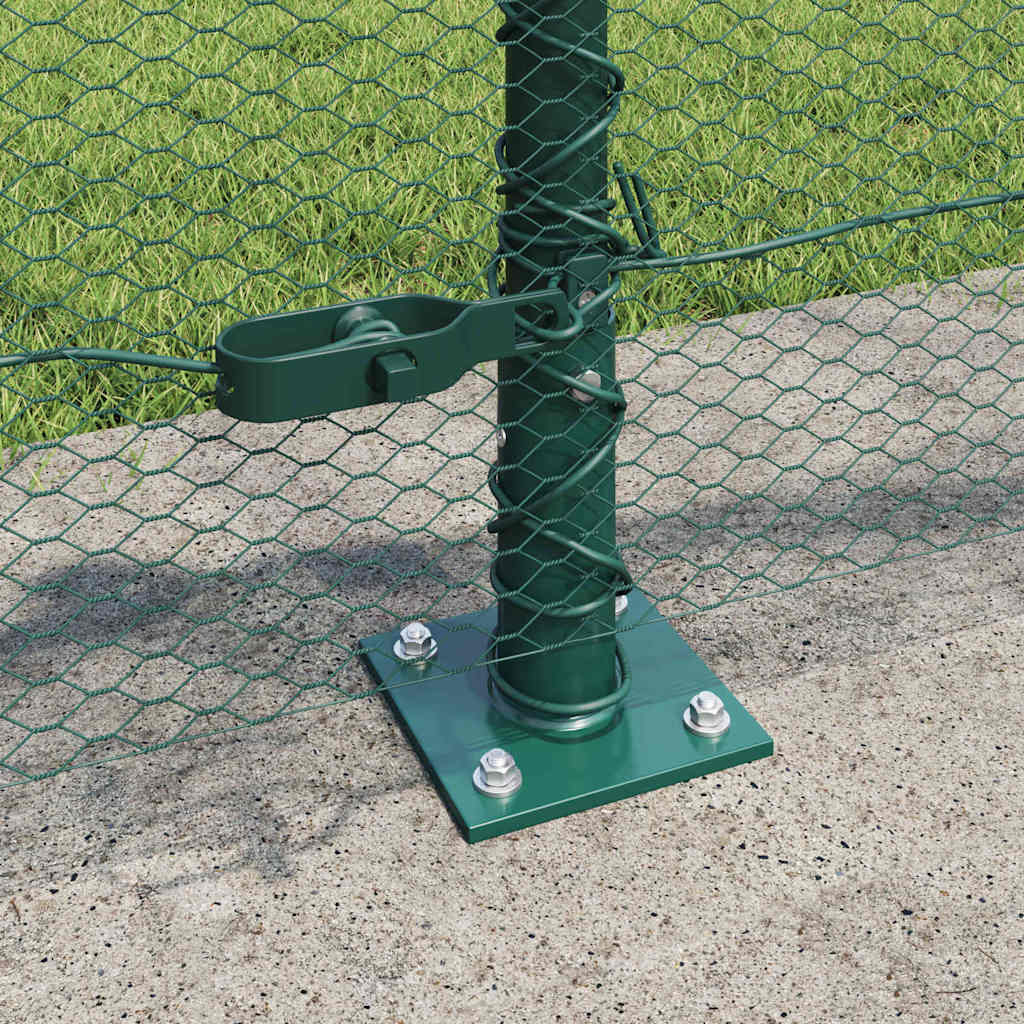 vidaXL Hexagonal Fence with Concrete Base 25 x 0.6 m PVC-Coated Steel 4