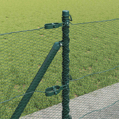 vidaXL Hexagonal Fence with Concrete Base 25 x 0.6 m PVC-Coated Steel 5
