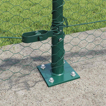vidaXL Hexagonal Fence with Concrete Base 25 x 0.6 m PVC-Coated Steel 4