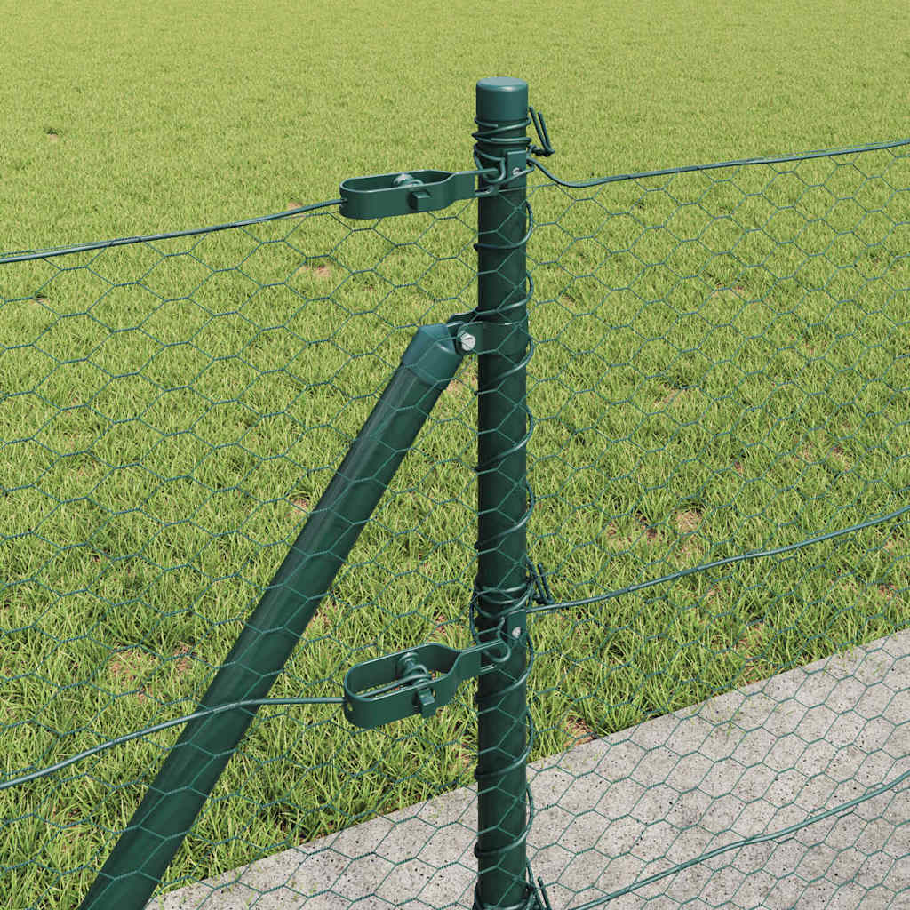 vidaXL Hexagonal Fence with Concrete Base 25 x 0.6 m PVC-Coated Steel 5