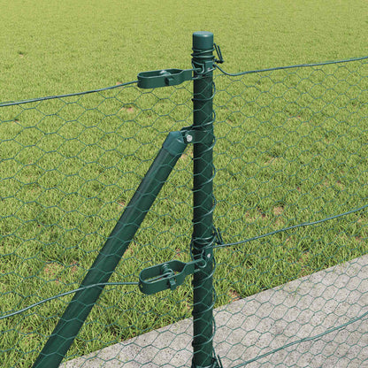 vidaXL Hexagonal Fence with Concrete Base 25 x 0.6 m PVC-Coated Steel 5