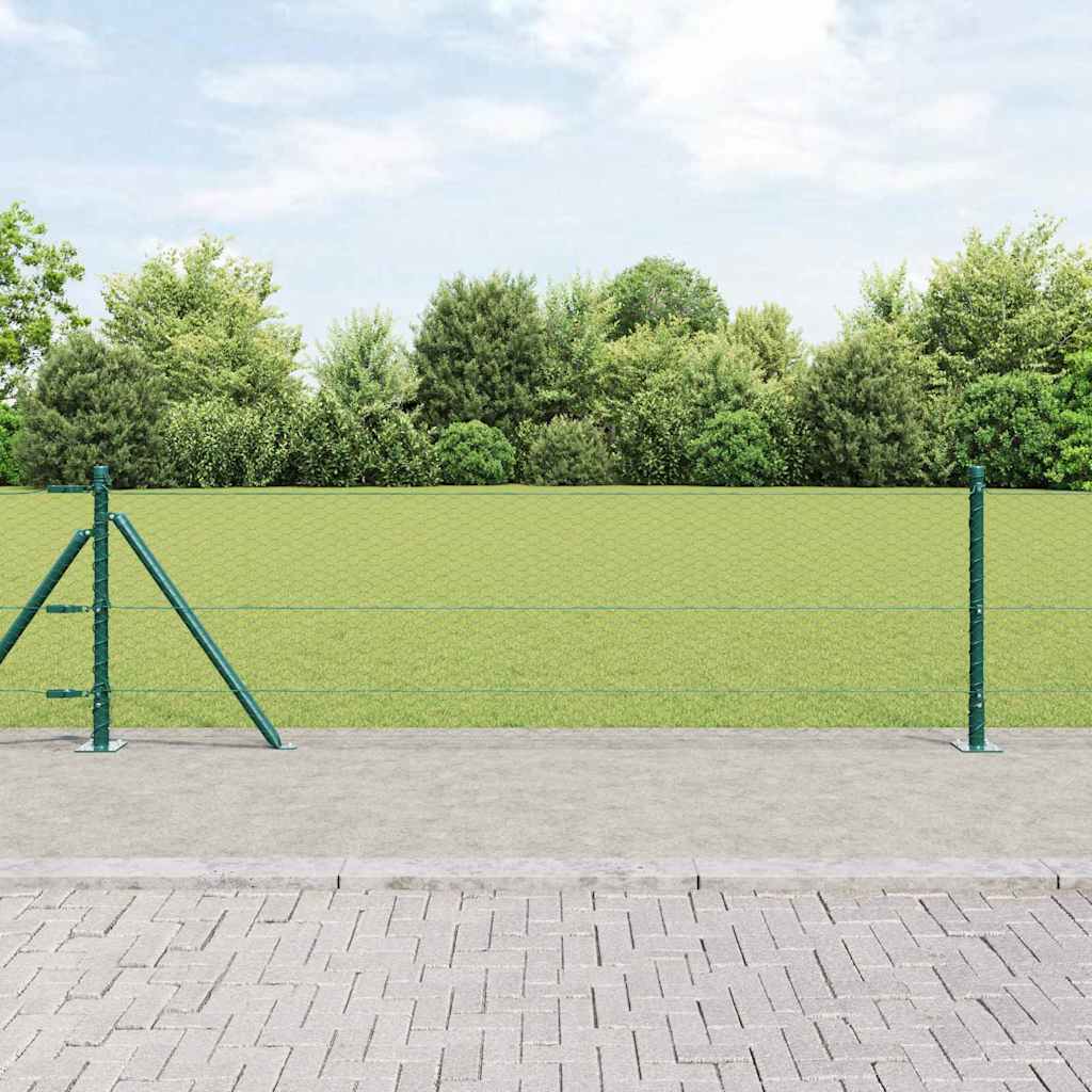 vidaXL Hexagonal Fence with Concrete Base 25 x 0.6 m PVC-Coated Steel 1