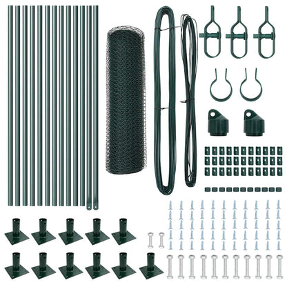 vidaXL Hexagonal Fence with Concrete Base 25 x 0.6 m PVC-Coated Steel 6