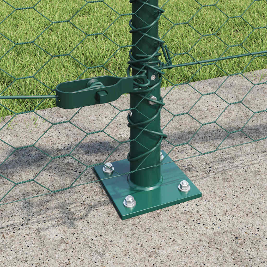 vidaXL Hexagonal Fence with Concrete Base 25 x 0.6 m PVC-Coated Steel 4