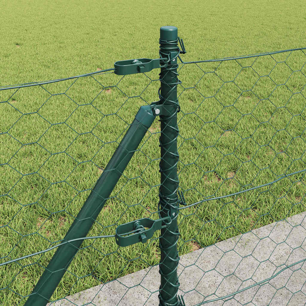 vidaXL Hexagonal Fence with Concrete Base 25 x 0.6 m PVC-Coated Steel 5