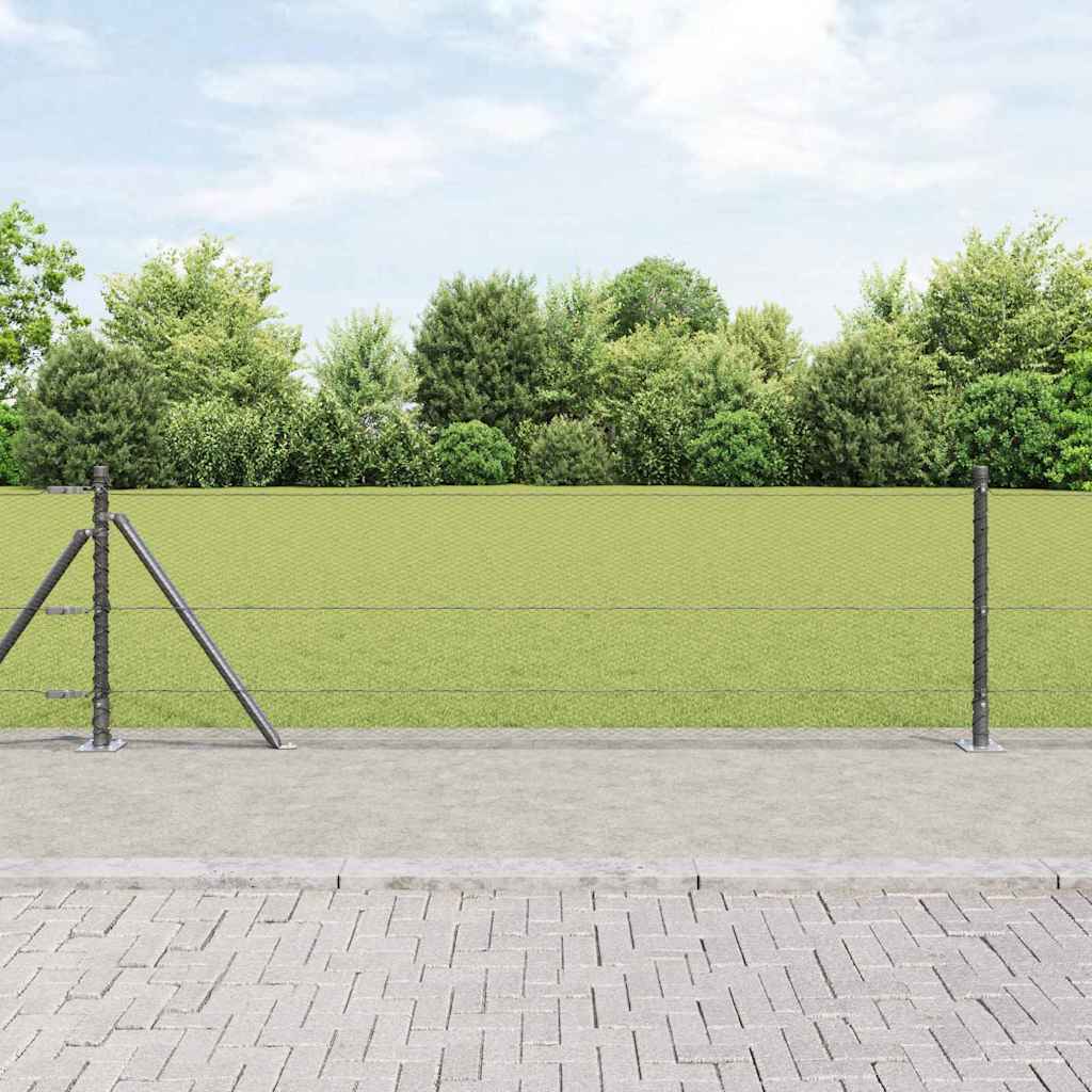 vidaXL Hexagonal Fence with Concrete Base 25 x 0.4 m PVC-Coated Steel 1