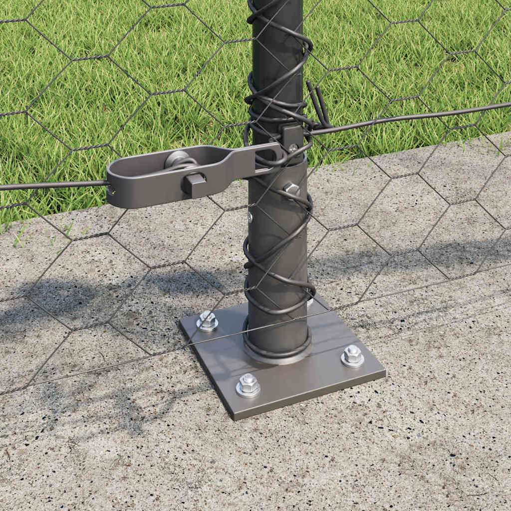 vidaXL Hexagonal Fence with Concrete Base 25 x 0.4 m PVC-Coated Steel 4