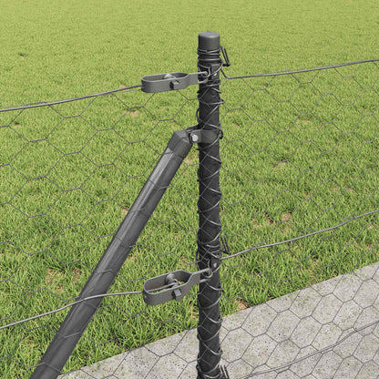 vidaXL Hexagonal Fence with Concrete Base 25 x 0.4 m PVC-Coated Steel 5