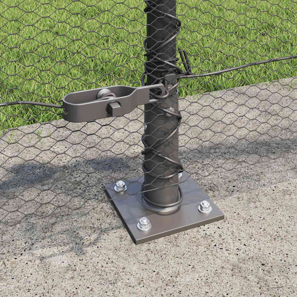 vidaXL Hexagonal Fence with Concrete Base 25 x 0.5 m PVC-Coated Steel 4