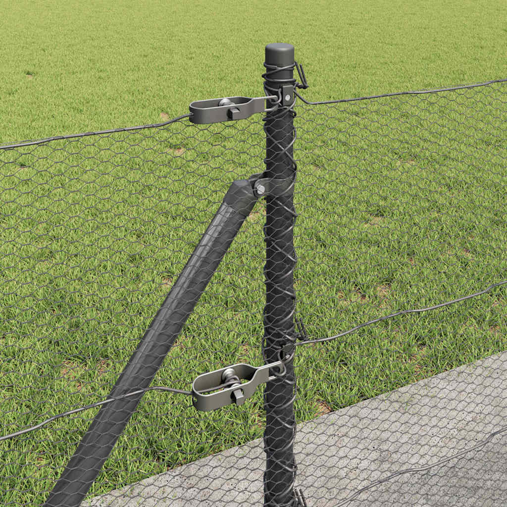 vidaXL Hexagonal Fence with Concrete Base 25 x 0.5 m PVC-Coated Steel 5