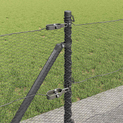vidaXL Hexagonal Fence with Concrete Base 25 x 0.5 m PVC-Coated Steel 5