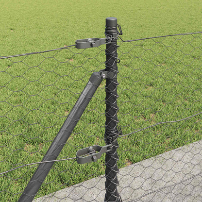 vidaXL Hexagonal Fence with Concrete Base 25 x 0.5 m PVC-Coated Steel 5