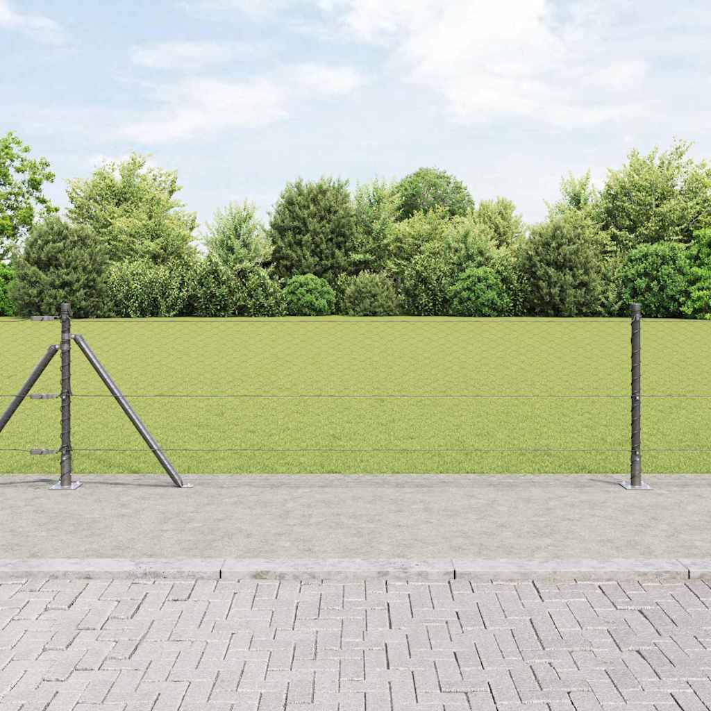 vidaXL Hexagonal Fence with Concrete Base 25 x 0.6 m PVC-Coated Steel 1