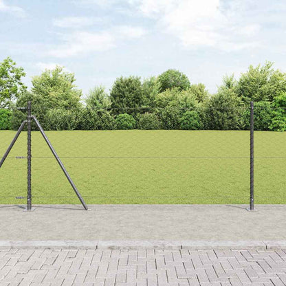 vidaXL Hexagonal Fence with Concrete Base 25 x 1 m PVC-Coated Steel mesh Size 50 mm mesh Grey