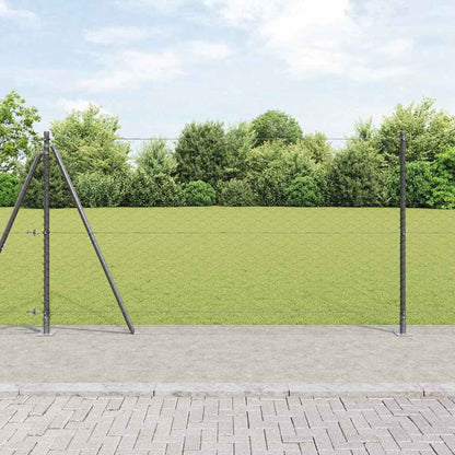 vidaXL Hexagonal Fence with Concrete Base 25 x 1 m PVC-Coated Steel mesh Size 50 mm mesh Grey