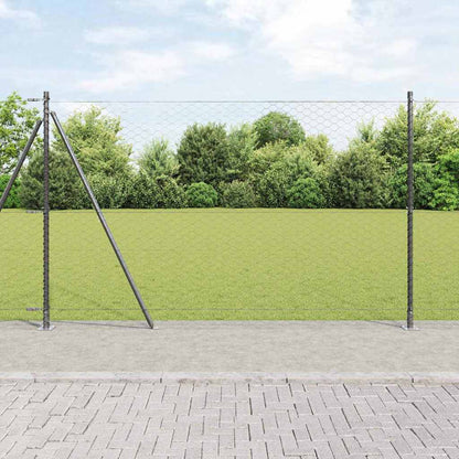 vidaXL Hexagonal Fence with Concrete Base 25 x 1 m PVC-Coated Steel mesh Size 50 mm mesh Grey