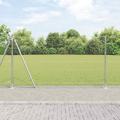 vidaXL Hexagonal Fence with Concrete Base 10 x 1.2 m Galvanised Steel 1