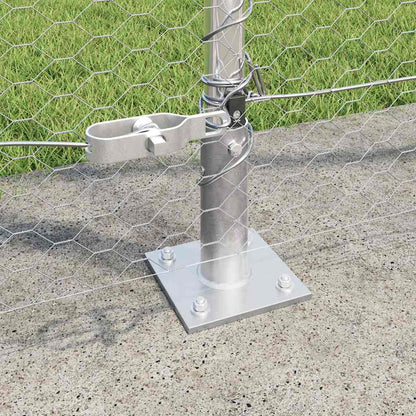 vidaXL Hexagonal Fence with Concrete Base 10 x 1.4 m Galvanised Steel 4