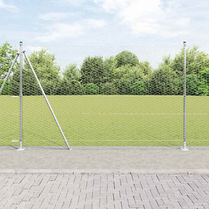 vidaXL Hexagonal Fence with Concrete Base 10 x 1.4 m Galvanised Steel 1
