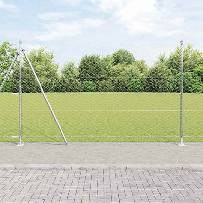 vidaXL Hexagonal Fence with Concrete Base 10 x 1.4 m Galvanised Steel 1