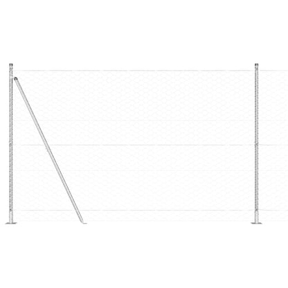 vidaXL Hexagonal Fence with Concrete Base 10 x 1.5 m Galvanised Steel 2