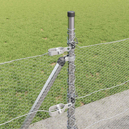 vidaXL Hexagonal Fence with Concrete Base 25 x 0.4 m Galvanised Steel 5
