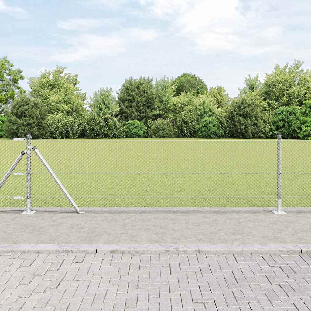 vidaXL Hexagonal Fence with Concrete Base 25 x 0.4 m Galvanised Steel 1