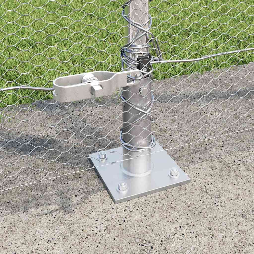 vidaXL Hexagonal Fence with Concrete Base 25 x 0.4 m Galvanised Steel 4