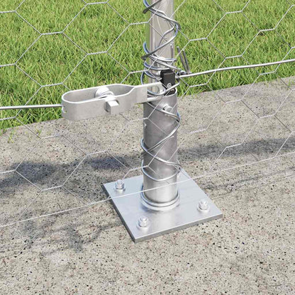 vidaXL Hexagonal Fence with Concrete Base 25 x 0.4 m Galvanised Steel 4