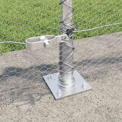 vidaXL Hexagonal Fence with Concrete Base 25 x 0.5 m Galvanised Steel 4