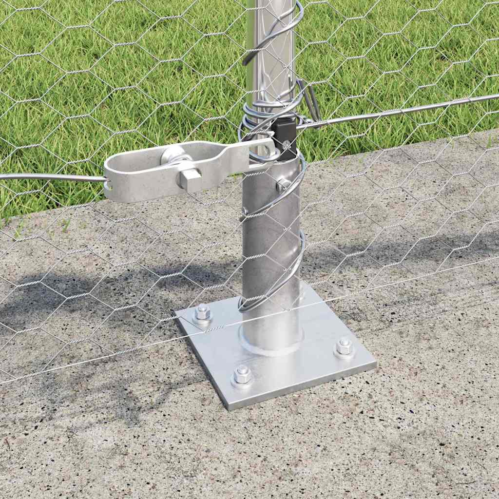 vidaXL Hexagonal Fence with Concrete Base 25 x 0.6 m Galvanised Steel 4