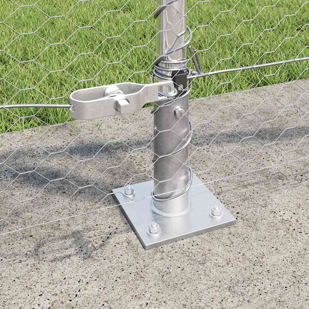 vidaXL Hexagonal Fence with Concrete Base 25 x 0.8 m Galvanised Steel 4
