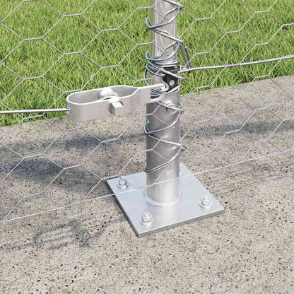 vidaXL Hexagonal Fence with Concrete Base 25 x 0.8 m Galvanised Steel 4