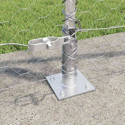 vidaXL Hexagonal Fence with Concrete Base 25 x 0.8 m Galvanised Steel 4