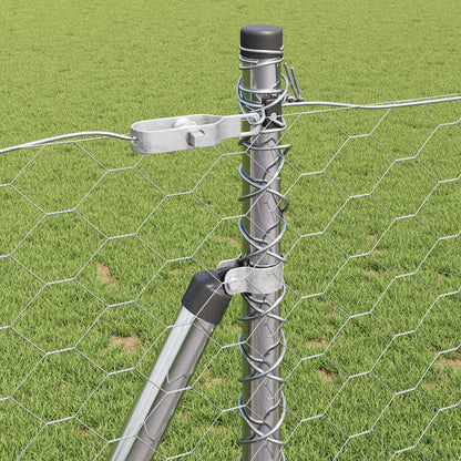 vidaXL Hexagonal Fence with Concrete Base 25 x 0.8 m Galvanised Steel 5