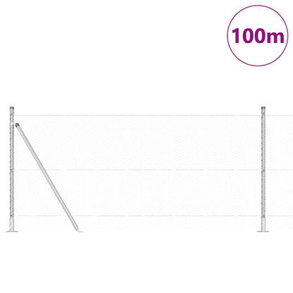 Hexagonal Fence with Concrete Base 100 x 1 m PVC-Coated Steel Length 100 m Galvanised steel 0.8 m 25 mm mesh