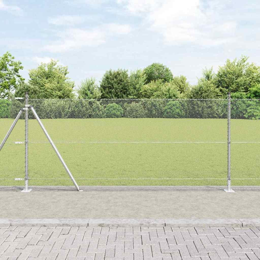 Hexagonal Fence with Concrete Base 100 x 1 m PVC-Coated Steel Length 100 m Galvanised steel 1 m 13 mm mesh