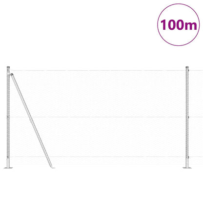 Hexagonal Fence with Concrete Base 100 x 1 m PVC-Coated Steel Length 100 m Galvanised steel 1.2 m 25 mm mesh