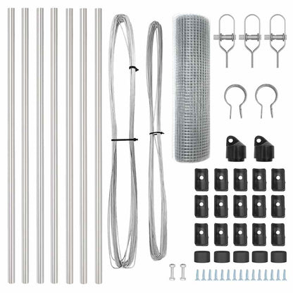 vidaXL Welded Wire Fence Ground Fix 10 x 0.8 m Galvanised Steel Silver 6