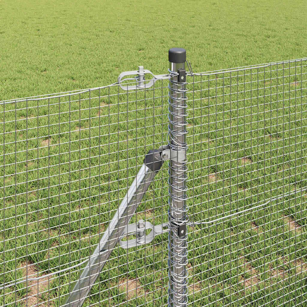 vidaXL Welded Wire Fence Ground Fix 10 x 0.8 m Galvanised Steel Silver 4