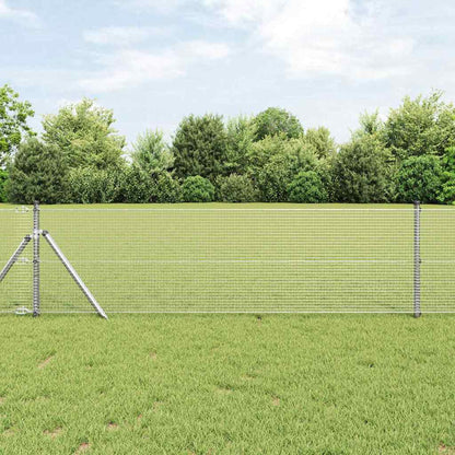 vidaXL Welded Wire Fence Ground Fix 10 x 0.8 m Galvanised Steel Silver 1