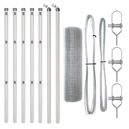 vidaXL Welded Wire Fence Ground Fix 10 x 0.8 m Galvanised Steel Silver 5