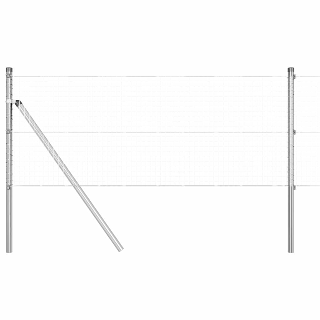 vidaXL Welded Wire Fence Ground Fix 10 x 0.8 m Galvanised Steel Silver 2