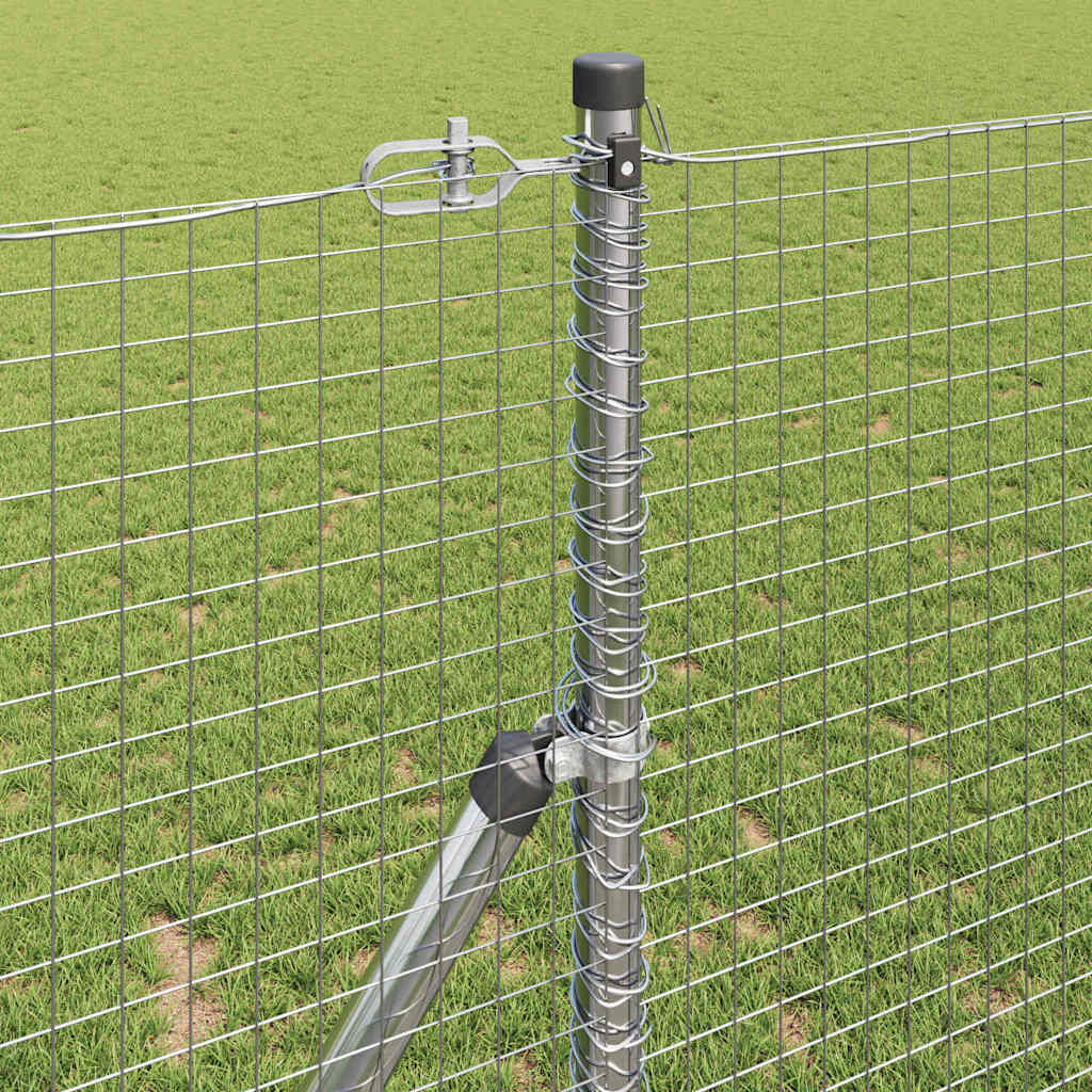 vidaXL Welded Wire Fence Ground Fix 10 x 1 m Galvanised Steel Silver 4