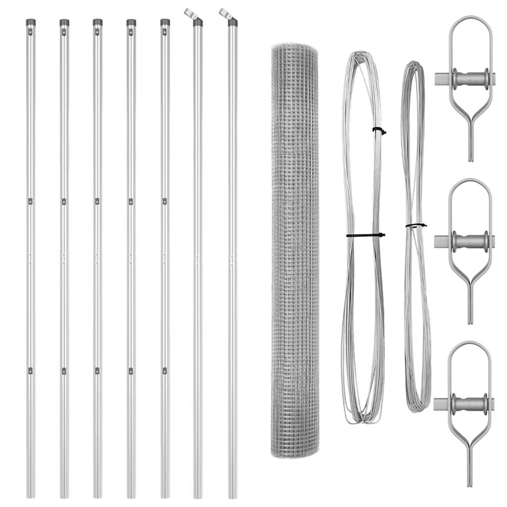 vidaXL Welded Wire Fence Ground Fix 10 x 1 m Galvanised Steel Silver 5