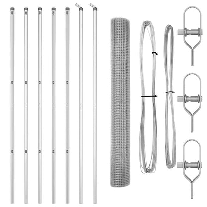 vidaXL Welded Wire Fence Ground Fix 10 x 1 m Galvanised Steel Silver 5