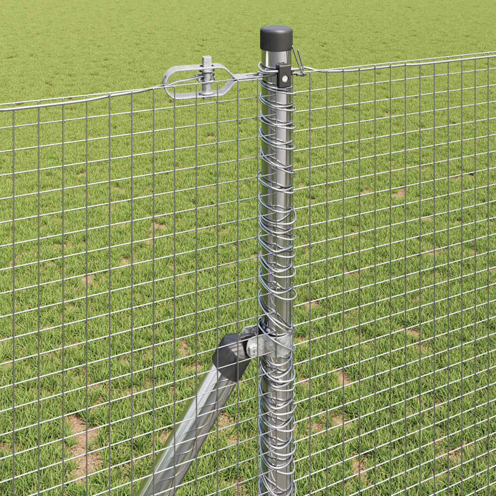 vidaXL Welded Wire Fence Ground Fix 10 x 1.2 m Galvanised Steel Silver 4