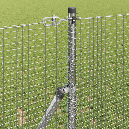 vidaXL Welded Wire Fence Ground Fix 10 x 1.2 m Galvanised Steel Silver 4
