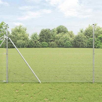 vidaXL Welded Wire Fence Ground Fix 10 x 1 m Silver Galvanised Steel mesh Size 1.9 x 1.9 cm mesh